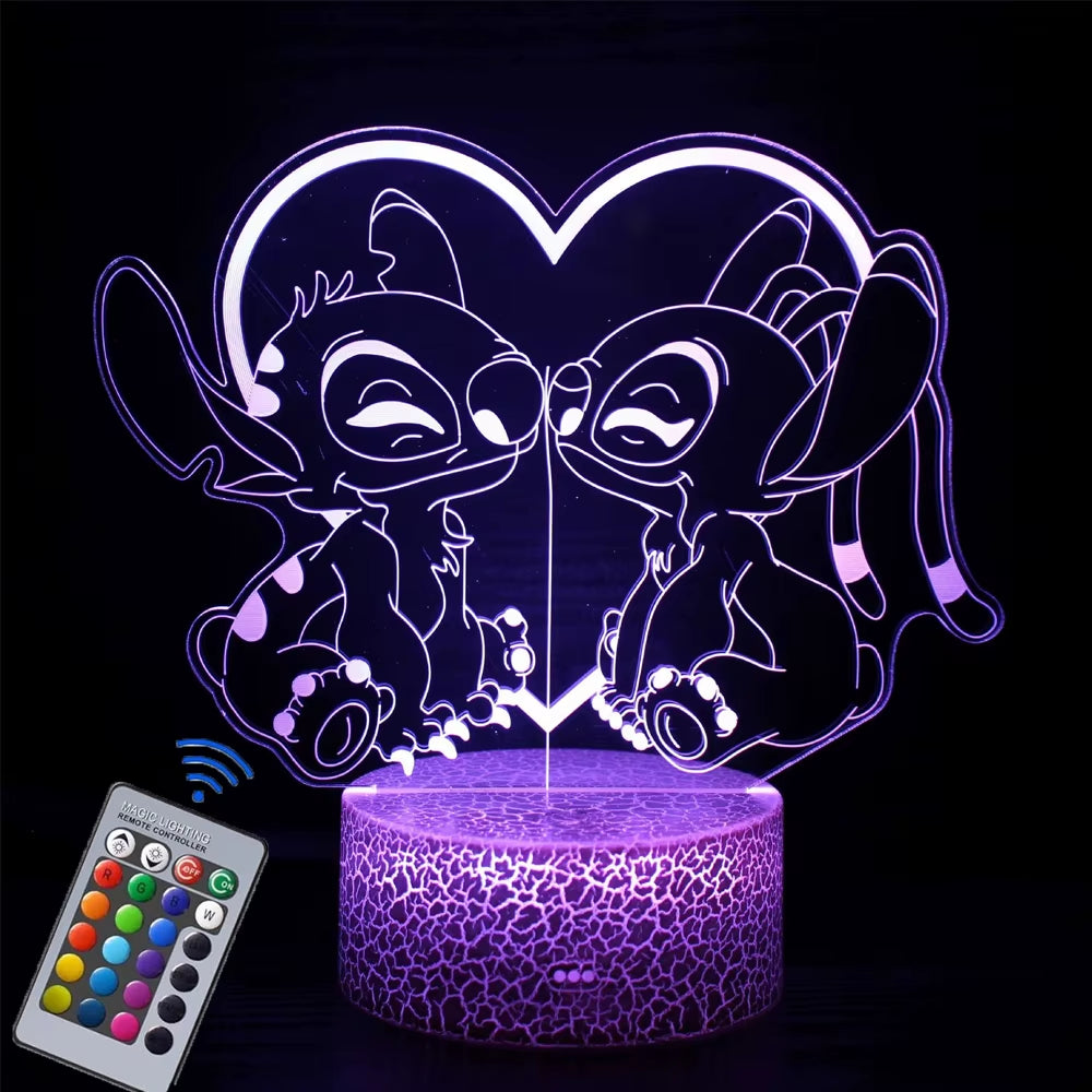 Stitch Lamp 16Colors 3D Night Light with Remote Control