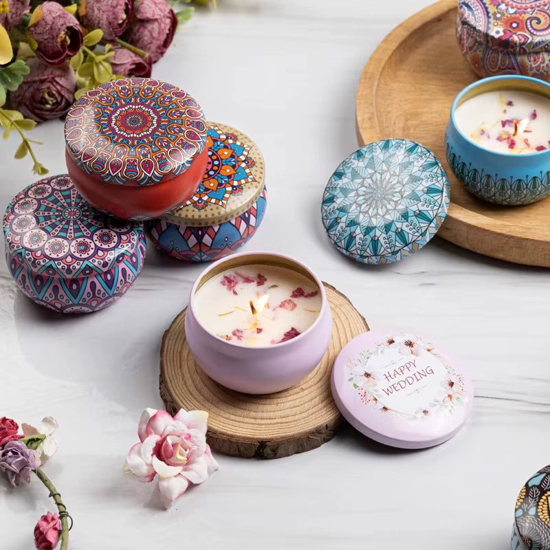 1/4 velas perfumadas vintage, frascos de cera de soja, velas con aroma floral, regalos de cumpleaños para bodas y decoración del hogar
